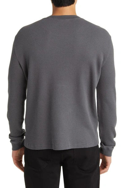 Shop John Varvatos Dante Thermal Long Sleeve T-shirt In Iron Grey