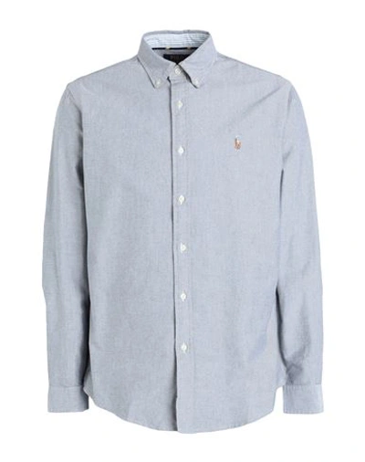 Shop Polo Ralph Lauren Slim Fit Oxford Shirt Man Shirt Grey Size L Cotton