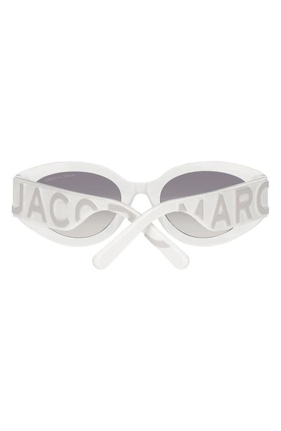 Shop Marc Jacobs 54mm Round Sunglasses In White Grey/ Grey Ms Silver