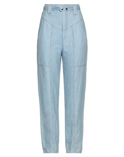 Shop Isabel Marant Woman Pants Light Blue Size 6 Cotton, Linen