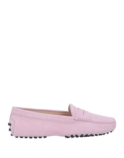 Tod's Woman Loafers Light Pink Size 5 Calfskin In Pink