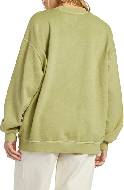 Shop Billabong Ride In Cotton Blend Graphic Sweatshirt In Palm Green