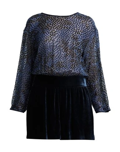 Shop Emporio Armani Woman Jumpsuit Slate Blue Size 10 Viscose, Silk, Polyester