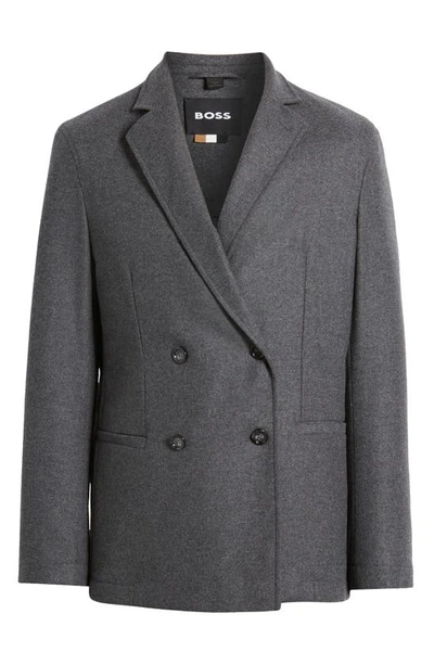 Shop Hugo Boss Jaime Felted Wool Car Coat In Medium Grey