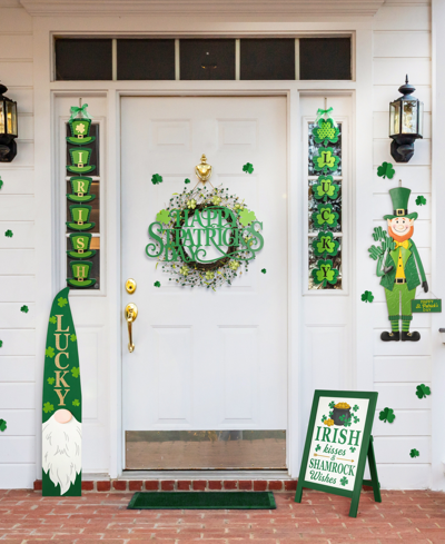 Glitzhome 24" L Metal "happy St. Patrick's Day" Wall Decor In Green