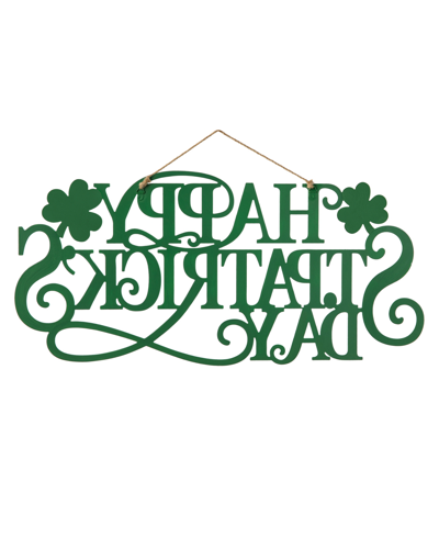 Glitzhome 24" L Metal "happy St. Patrick's Day" Wall Decor In Green