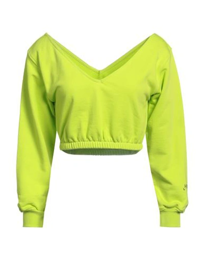 Hinnominate Woman Sweatshirt Lime Green Size S Cotton, Elastane In Green