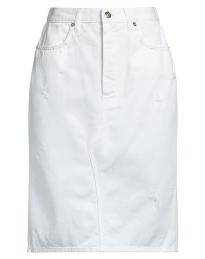 People (+)  Woman Denim Skirt White Size 26 Cotton In White