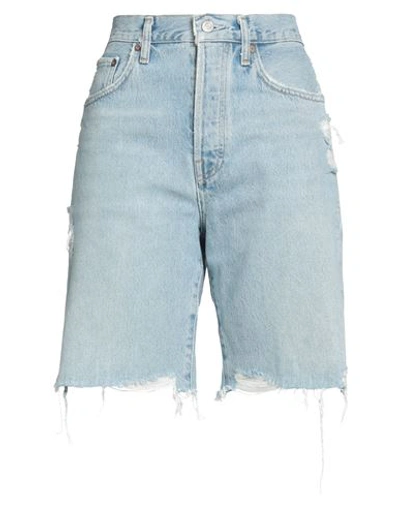 Shop Agolde Woman Denim Shorts Blue Size 29 Organic Cotton