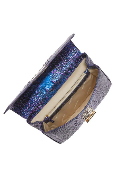 Brahmin Rosalie Croc Embossed Leather Convertible Crossbody Bag In Neptune