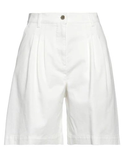 Shop Alberta Ferretti Woman Denim Shorts White Size 4 Cotton