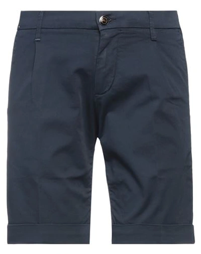 Shop Re-hash Re_hash Man Shorts & Bermuda Shorts Midnight Blue Size 31 Cotton, Elastane