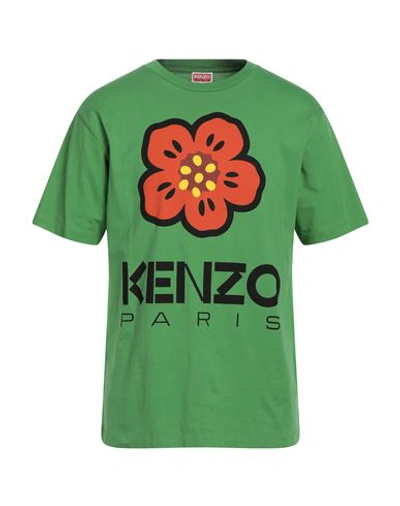Shop Kenzo Man T-shirt Green Size L Cotton