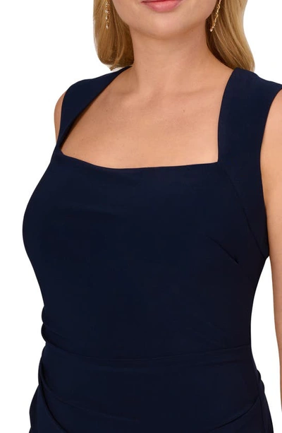 Shop Adrianna Papell Sleeveless Open Back Jersey Gown In Midnight