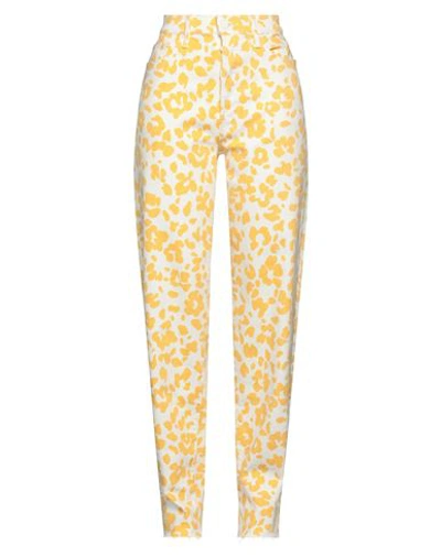 MOTHER MOTHER WOMAN JEANS YELLOW SIZE 28 COTTON, POLYESTER, ELASTANE 