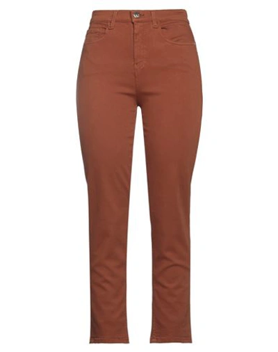 Shop Kaos Jeans Woman Pants Brown Size 29 Cotton, Lyocell, Polyester, Elastane