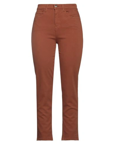 Kaos Jeans Woman Pants Brown Size 30 Cotton, Lyocell, Polyester, Elastane In Brown