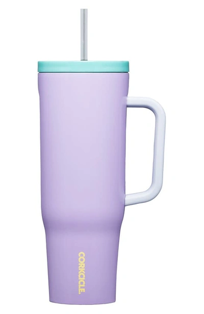 Shop Corkcicle Cruiser 40-ounce Insulated Tumbler With Handle In Purple Dolphin