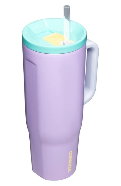 Shop Corkcicle Cruiser 40-ounce Insulated Tumbler With Handle In Purple Dolphin
