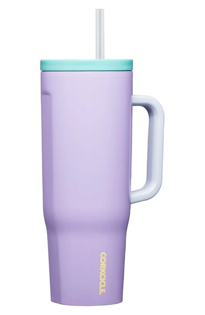 Shop Corkcicle Cruiser 40-ounce Insulated Tumbler With Handle In Purple Dolphin