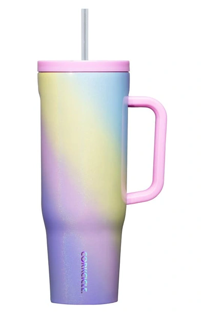 Shop Corkcicle Cruiser 40-ounce Insulated Tumbler With Handle In Rainbow Unicorn