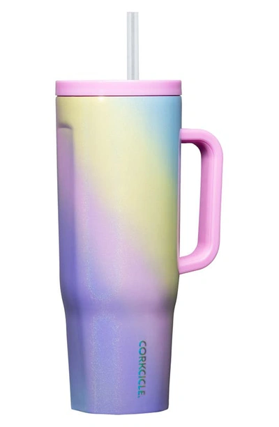 Corkcicle Cruiser 40-ounce Insulated Tumbler With Handle In Rainbow Unicorn