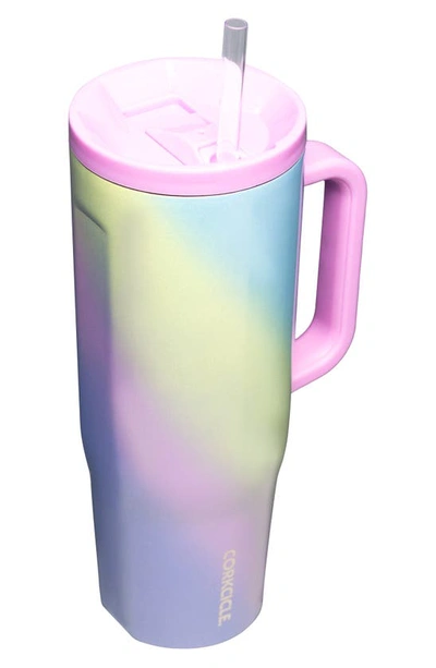 Corkcicle Cruiser 40-ounce Insulated Tumbler With Handle In Rainbow Unicorn