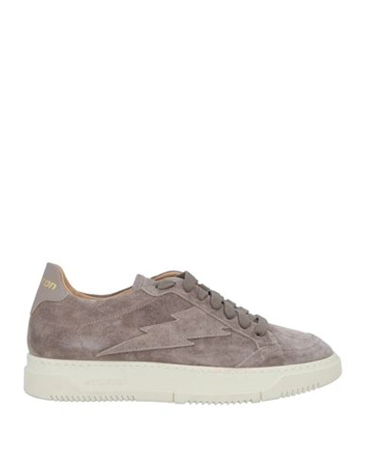 Shop Stokton Man Sneakers Dove Grey Size 4 Soft Leather