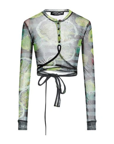 Shop Ottolinger Woman T-shirt Acid Green Size Xl Recycled Polyester, Elastane