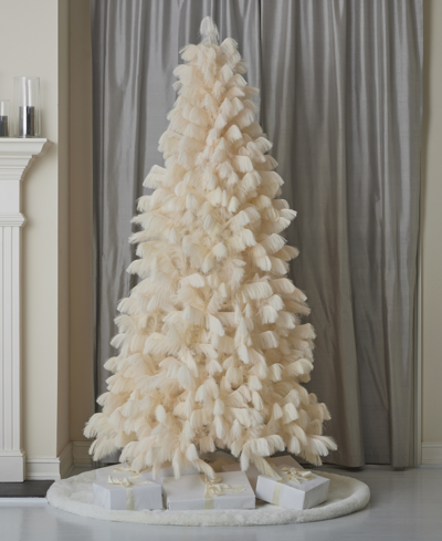 Shop Seasonal Pampas Tree 7.5', White, 710 Tips, Metal Base With Flame Retardant, Macy's Exclusive In Ivory