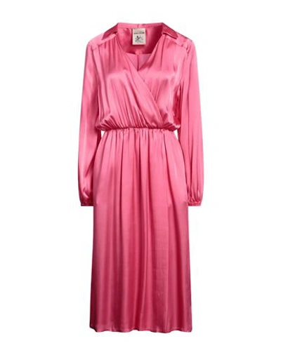 Shop Semicouture Woman Midi Dress Magenta Size 8 Acetate, Silk