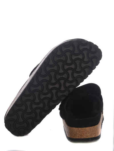 Birkenstock Black Buckley Shearling Suede Slip-on Shoes