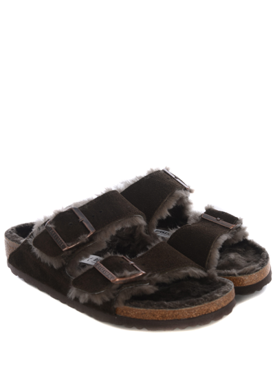 Birkenstock Arizona Shearling Lined Suede Two-strap Sandals