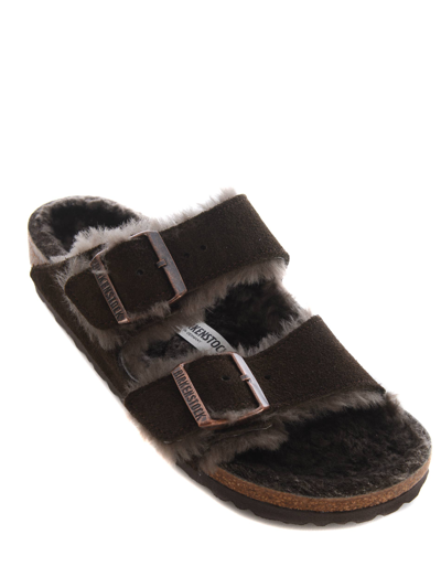 Birkenstock Arizona Shearling Lined Suede Two-strap Sandals