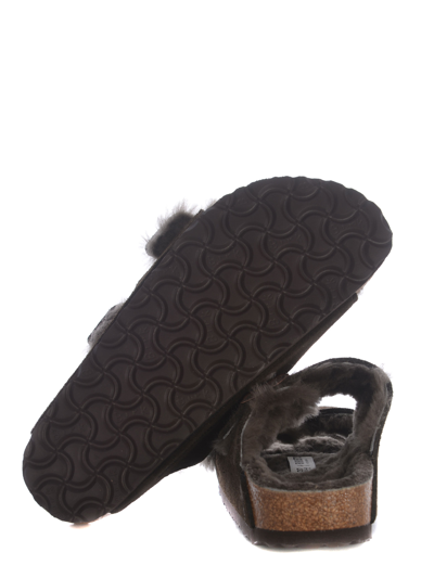 Birkenstock Arizona Shearling Lined Suede Two-strap Sandals
