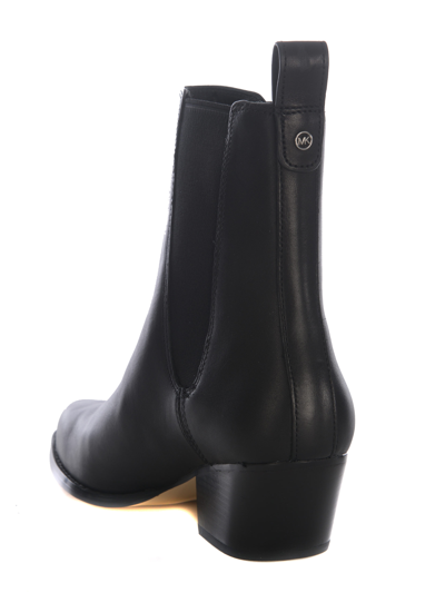 Michael Kors Kinlee Leather And Stretch Knit Ankle Boot