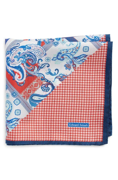 Shop Edward Armah Patchwork Silk Pocket Square In Red