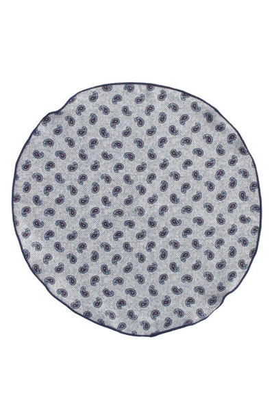 Shop Edward Armah Polka Dot & Paisley Print Reversible Silk Pocket Circle In Gray