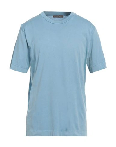 Shop Daniele Fiesoli Man T-shirt Sky Blue Size L Cotton