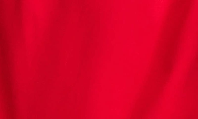 Shop Estelle Ruched Asymmetric Hem Long Sleeve Jersey Midi Dress In Scarlet Red