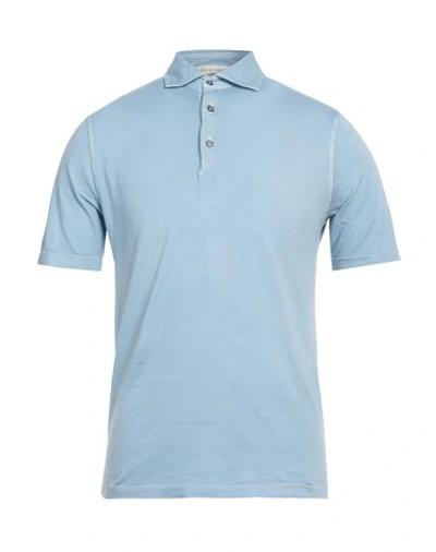Shop Filippo De Laurentiis Man Polo Shirt Sky Blue Size 38 Cotton