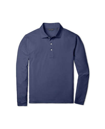 Shop Scott Barber Men's Tech Jersey Long Sleeve Polo Shirt In Navy
