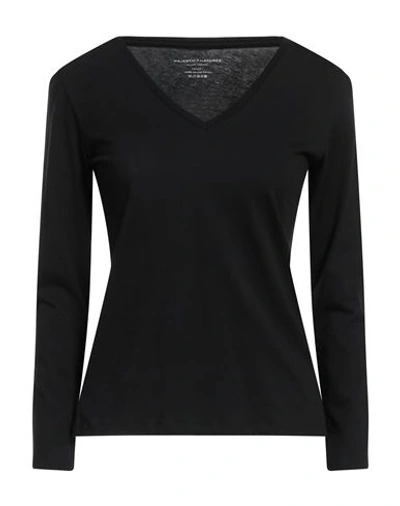 Majestic Filatures Woman T-shirt Black Size 1 Cotton In Black