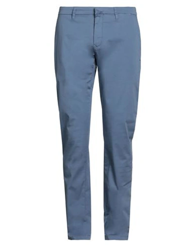 Shop Siviglia Man Pants Pastel Blue Size 34 Cotton, Elastane