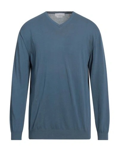 Shop Daniele Fiesoli Man Sweater Pastel Blue Size Xxl Cotton