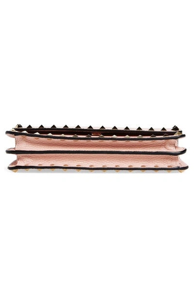 Shop Valentino Rockstud Leather Wallet On A Chain In 16q Rose Quartz
