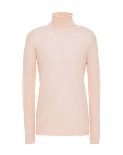 Shop M Missoni Woman Turtleneck Blush Size 8 Wool In Pink