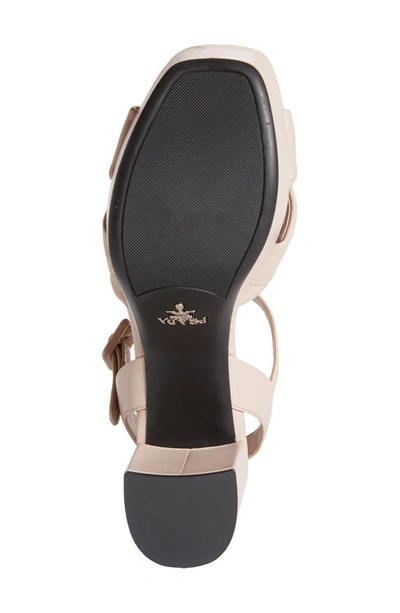 Prada Vernice Patent Leather Crisscross Platform Sandals In Light Pink