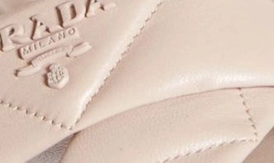 Prada Vernice Patent Leather Crisscross Platform Sandals In Light Pink