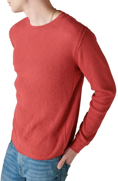 Shop Lucky Brand Garment Dye Thermal T-shirt In Rio Red